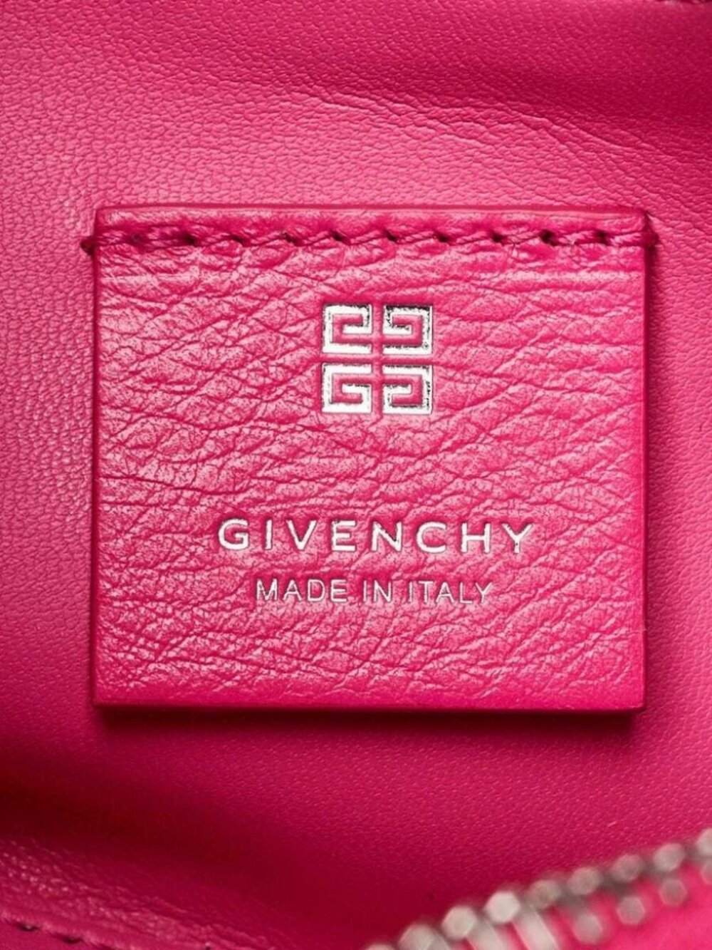 Givenchy Hot Pink Smooth Leather Mini Moon Cut Out Shoulder Bag - Picture 10 of 12